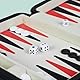 Relaxdays Backgammon, Reisespiel mit Tasche, inkl. Zubehör, HxBxT: 5,5 x 24 x 18 cm, Lederoptik, Brettspiel, schwarz