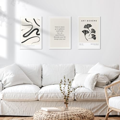 Image of upsimples 12x18 Picture Frame White 3 Pack, Scratch-Proof Poster Frames 12 x 18 for Photo Gallery - Slide-In Strips, Horizontal or Vertical Wall Mounting