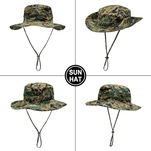 Image of Sun Hats for Men Women Boonie Hat Foldable Fishing Hat UPF 50+ Bucket Hat for Fishing Hiking Garden Safari Beach