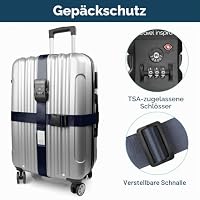 travel inspira Kreuz Koffergurt mit Zahlenschloss mit TSA und Namensschild – Ansicht 4