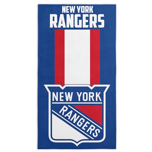 Northwest NHL New York Rangers Zone Read Beach Towel, Cotton Polyester Blend Lightweight Bath, Pool, Swim, Travel Fan Gear, 30 x 60 Inch - image 1