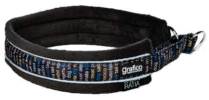 FinNero Pet Products Soft RATIA Collar (Black) (3 (40-50cm))