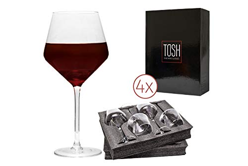 Wine Glasses, Lead-Free Crystal, Large Bowl Tall Red, 23oz, Set of 4 - Thumbnail 5
