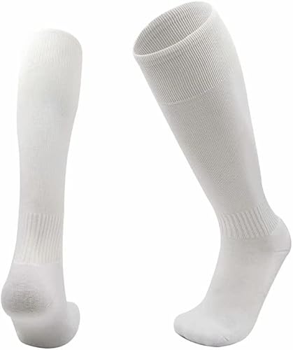 CHAAL Men's Football Socks, White, Size 6-11, Knee-High, 1 Pair