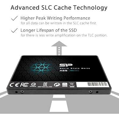 Silicon Power 1TB SSD 3D NAND A55 SLC Cache Performance Boost SATA III 2.5 7mm (0.28) SSD Internal Solid State Drive (SU001TBSS3A55S25EC)