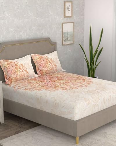 Image of Portico New York Super King Size Flat Bedsheet with 2 Pillow Covers Facets (Multicolor 2)