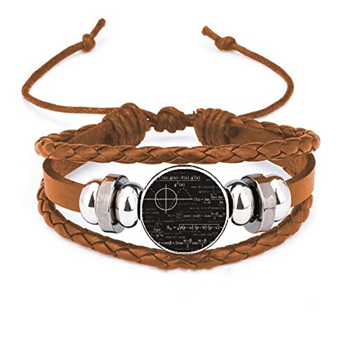 Bracelet en cuir avec calculs mathématiques et graphiques pour homme