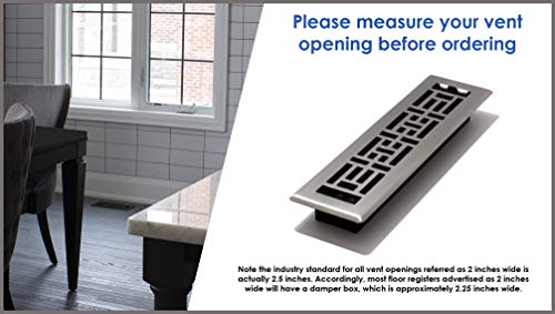 Decor Grates AJH212-NKL 2-Inch by 12-Inch Oriental Floor Register, Brushed Nickel by Decor Grates - Image 5