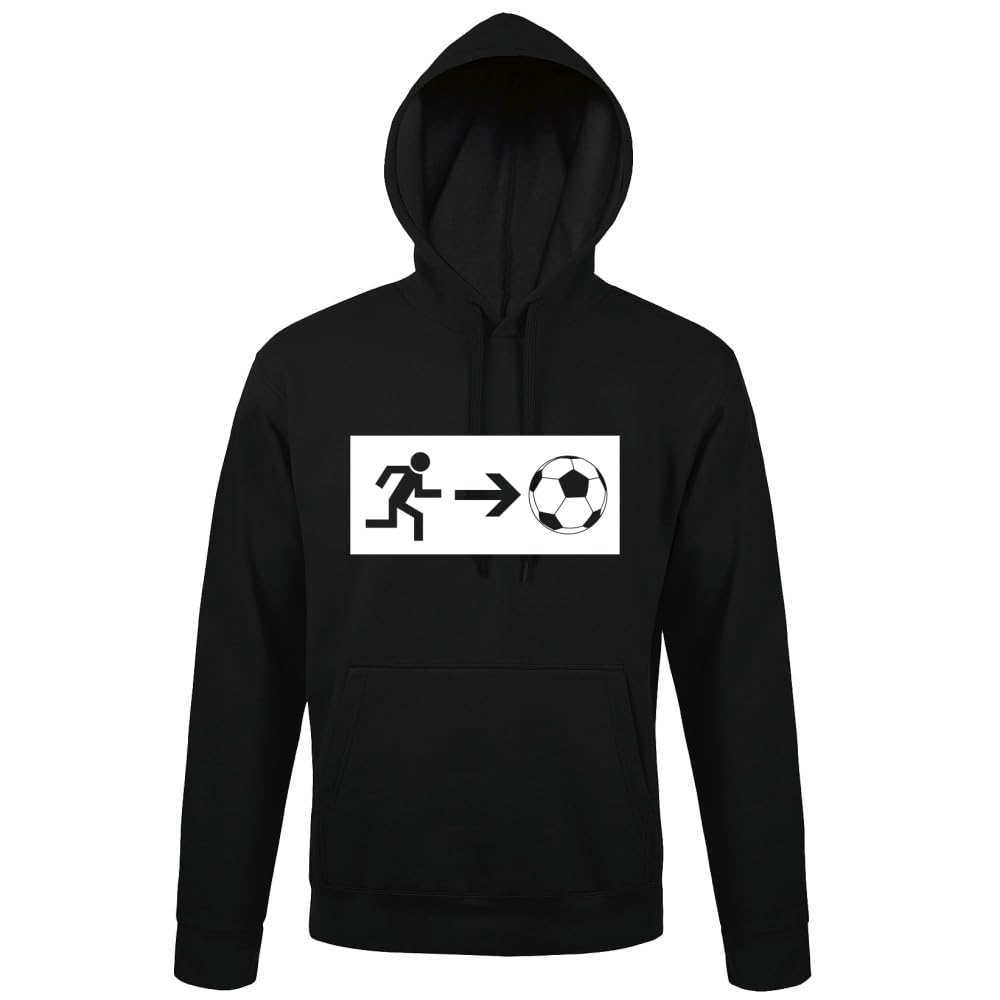 Wyjście awaryjne piłka nożna męska bluza z kapturem, czarny, 4XL