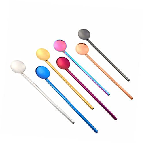 CIYODO Cucchiaio Cannuccia in Acciaio Inossidabile 304 Design Ergonomico Cucchiaio Rotondo per Bevande per Feste e Picnic
