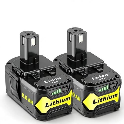 Image of 2Pack Upgrade 8000mAh High Capacity Replacement for Ryobi 18V Battery ,Compatible with Ryobi 18V ONE+ System Cordless Power Tools and Charger