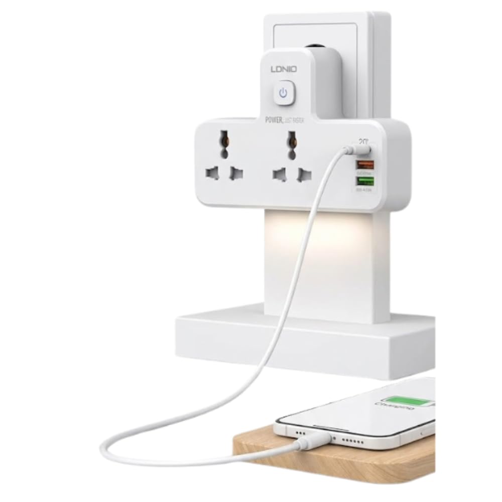 Drumstone (𝐒𝐩𝐞𝐜𝐢𝐚𝐥 𝟏𝟓 𝐘𝐞𝐚𝐫𝐬 𝐖𝐚𝐫𝐫𝐚𝐧𝐭𝐲) 2500W Universal Extension Power Strip with USB & 20W Type-C Fast Charger – Touch Night Lamp, 2 USB Ports, Multi Plug Socket for Home-image-41