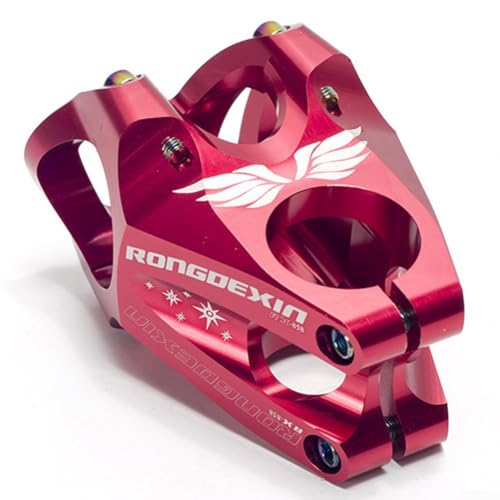 YUANGANG CNC Aluminio Mountain Bike Manillar Short Riser Bar Alta Resistencia Downhill Bicicleta Stem Para Mountain Bike Dirt Jump (rojo)