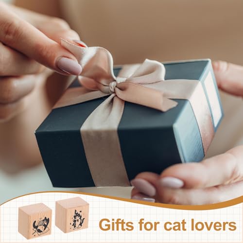Tampons en bois chatons curieux pour décorer vos carnets de notes - 6