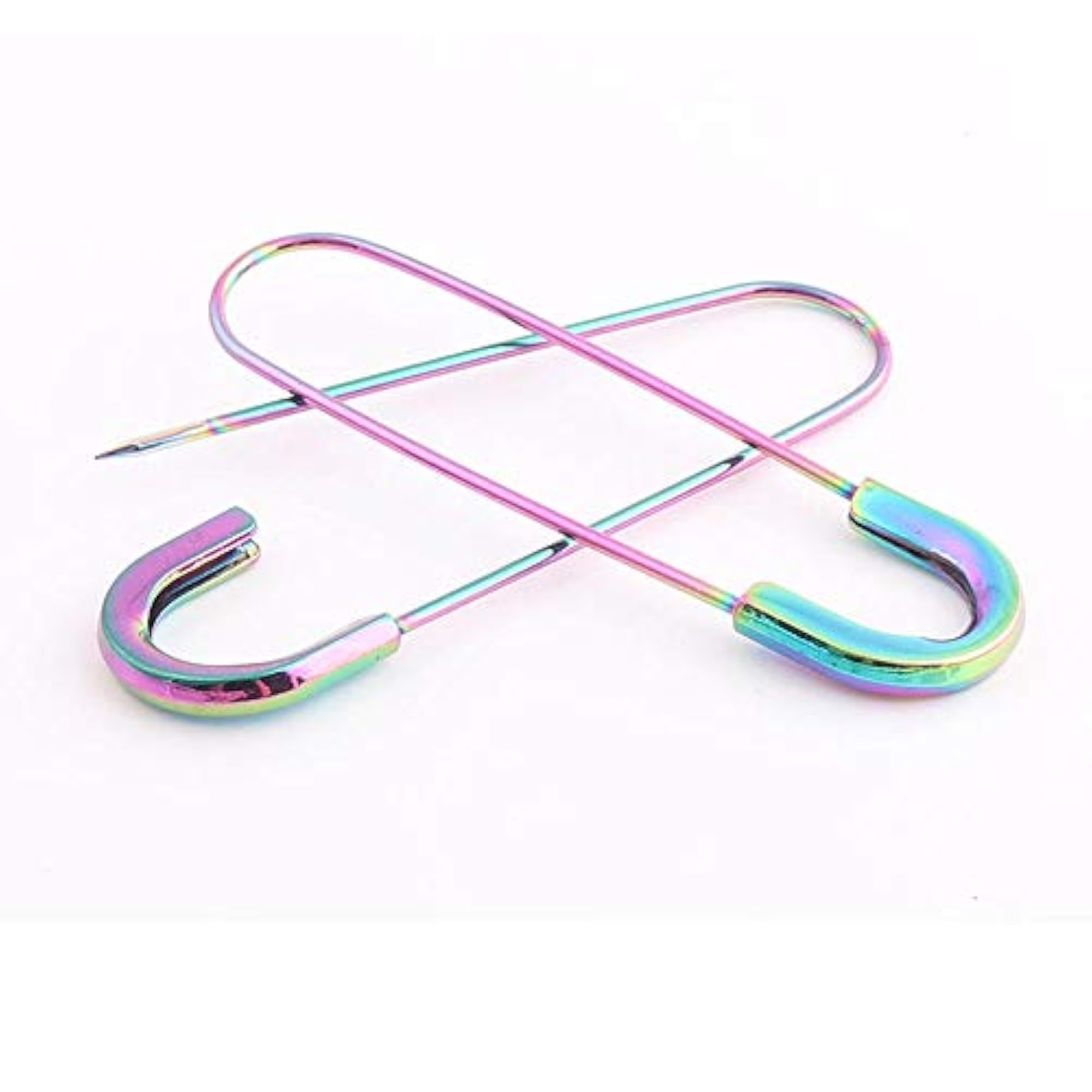 10pcs Rainbow Colour Large Brooch Pins, Decorative Accessories