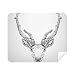 Long-Horned Deer Animal Portrait Cleaning Cloth Screen Cleaner 2pcs Suede Fabric