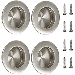 Bebochoi 4 Piezas Tiradores Puertas Correderas Empotrable, Tirador de Puerta Empotrado Redondo, Tiradores Empotrados para Puertas Correderas, para Perilla de Armario Cajón, Puertas Corredizas