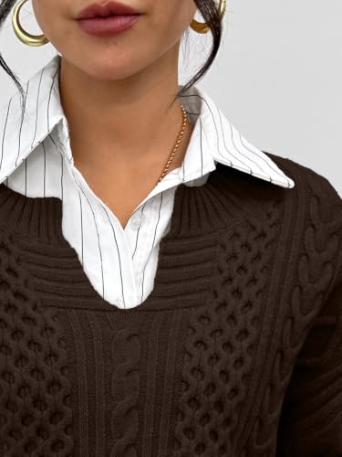 TRENDY QUEEN Oversized Cable Knit Sweaters xx use - image 5