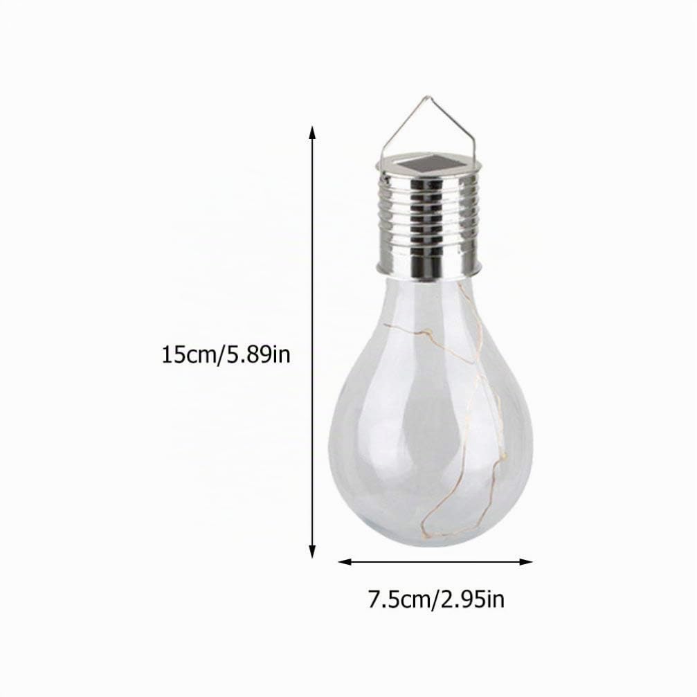 Abaodam Lot de 5 Ampoules solaires LED d'extérieur étanches à Suspendre pour Jardin, Cour, Camping (lumière Blanche Chaude)