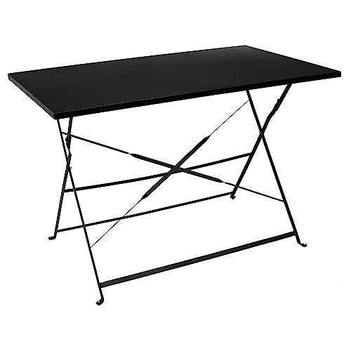 Table de repas pliante Palerme noir rectangulaire gain de place