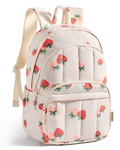 BAGSMART Women Backpack College 15.6" Laptop Bookbag,Strawberry Print