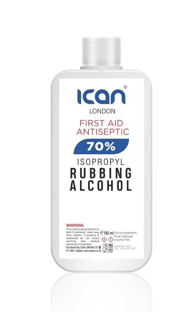 ican london isopropyl rubbing alcohol 70% first aid antiseptic Disinfectant 100ML