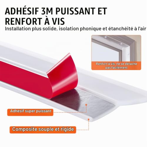 VEVOR Joint porte garage 10m étanchéité suplatéral TPE adhésif vis . - vue 4