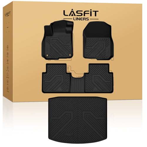 LASFIT Floor Mats & Trunk Mat for Honda CR-V 2017-2022 EX-L/EX/Touring/LX/Special Edition All Weather Protection TPE Floor Liners 1st & 2nd Row & Cargo Mat in Lower Position (NOT for Hybrid)