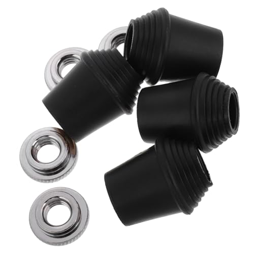 Garneck Bass Drum Leg Feet Rubber Locking Nuts Drum Leg Base with Threaded Rubber Feet