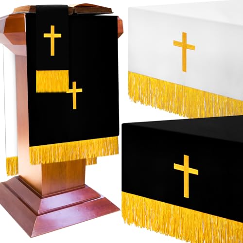 Church Pulpit Accessories with Gold Crosses