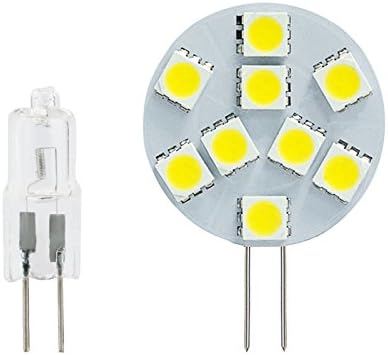 SG4-9T-CW Side Pin G4 LED Disc Halogen Replacement Bulb, 1.8W, 15-20W Equal, Cool White 6000K, 5-Pack(Not Dimmable)