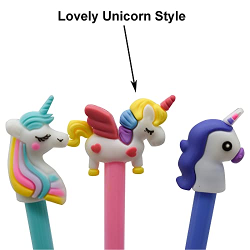 12 bolígrafos gel unicornio Maydahui negro pack miniatura 3