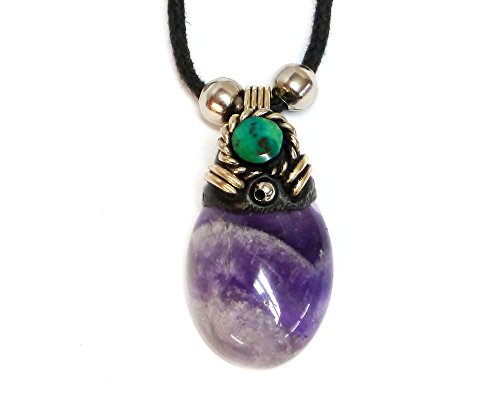 Oval Semi Precious Healing Gemstone Crystal Cabochon Pendant Resin Chrysocolla Adjustable Necklace - Womens Fashion Handmade Jewelry Boho Accessories (Purple Amethyst) Oval Semi Precious Healing Gemstone Crystal Cabochon Pendant Resin Chrysocolla Adjustable Necklace - Womens Fashion Handmade Jewelry Boho Accessories (Purple Amethyst)