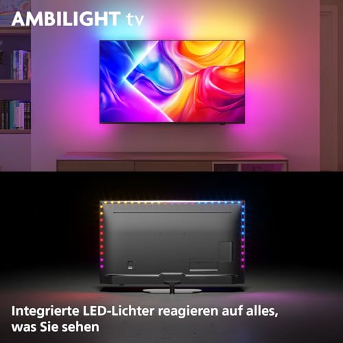 Philips Ambilight 'The One' 43PUS9000 4K QLED Smart TV - 43 Zoll Display mit P5 Perfect Picture Engine Ultra HD, Titan OS, Dolby Vision und Dolby Atmos Sound