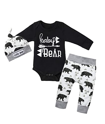 Image of Von kilizo Newborn Baby Boy Clothes Letter Print Long Sleeve Hoodies + Long Pants 2PCS Fall Winter Outfits Set
