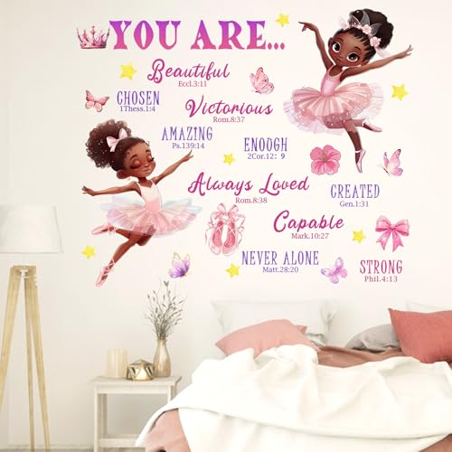 Vinilos Decorativos Mfault Black Girl Ballerina 35x12 pulg miniatura 6