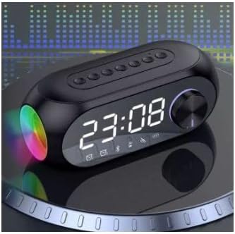 Kisonli LP-2S speaker with vibrant RGB lights emanating from the sides, displaying the time 23:08.