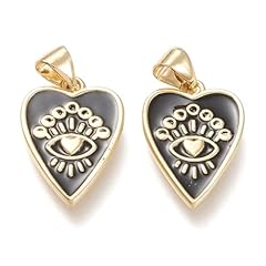 Heart with Eye Enamel Charms_18.5x12.5mm
