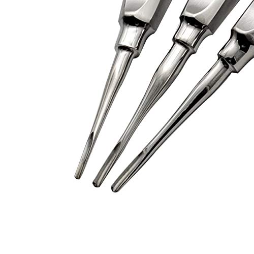 Dental Straight Extraction Elevators Root Tip Elevator Gouge Elevator 3Mm 4Mm 5Mm Set Of 3 #TOP2