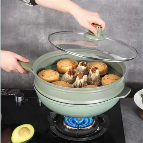 Wok antiadherente con fondo plano y mango desmontable miniatura 4
