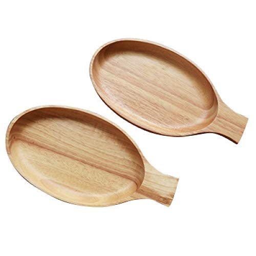 XOSHX Plato de Dim Sum en Forma de pez de Roble Plato de Madera Maciza (5 Piezas)