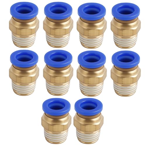 10 Pièces Connecteurs Rapides Mâles Droits, Tube 8mm OD x 1/8" BSP Filetage,Connettore...