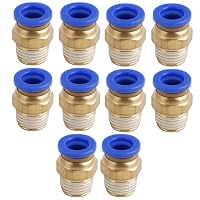 Lot 10 Connecteurs Rapides Mâles 4mm OD X 1/8 BSP – Pneumatique Push-in Étanchéité Parfaite, Noir PC4-01 !