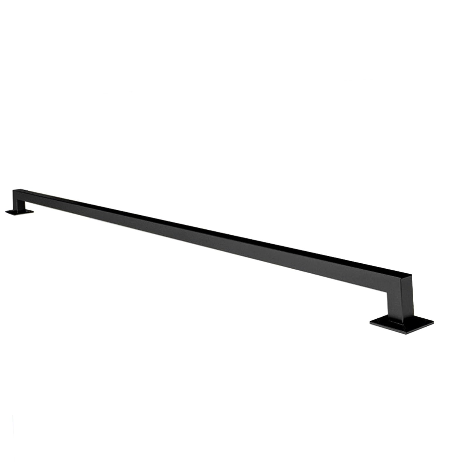 Industrial Square Stair Railing Handrail 1ft~20ft - Complete Kit, Staircase Balustrade Bracket Black/Gold/White Metal Wrought Iron Wall Support/Non-Slip Handrails(Black,14ft/420cm)