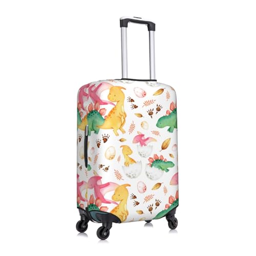 Cute Baby Dinosaurs Print Luggage Cover Elasticated Suitcase Covers TSA Approved Stylish Scratch Washable Resistant Case Protector for Kids and Adults3