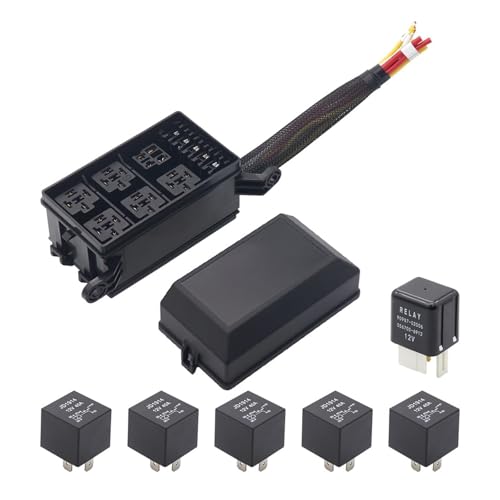 Boite de relais 12V de distribution électrique auto avec support fusibles