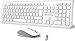 Combo de Teclado Inalámbrico y Raton, 2.4G QWERTY Español, Conecta y Reproduce,Teclado y Raton de Diseño Silencioso Ergonómico Que Ahorra Energía para Ordenador/Portátil/Smart TV -Blanco