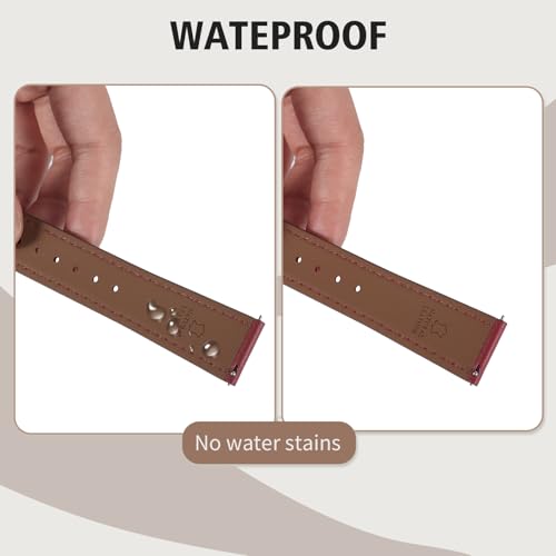 Italy Genuine Leather Watch Bands Men Women Compatible with Samsung Galaxy Watch Band, 20mm 22mm Lugs Watch Straps, Quick Release Wear-resistant Sweat-Resistant Smartwatch Replacement Strap