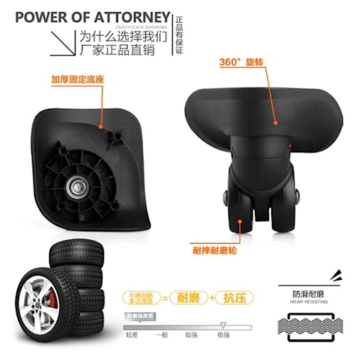 Luggage Wheels Replacement, Luggage Replacement Wheels, 1 Pair Plastic Suitcase Spinner DL-W042L# Repair Kit3