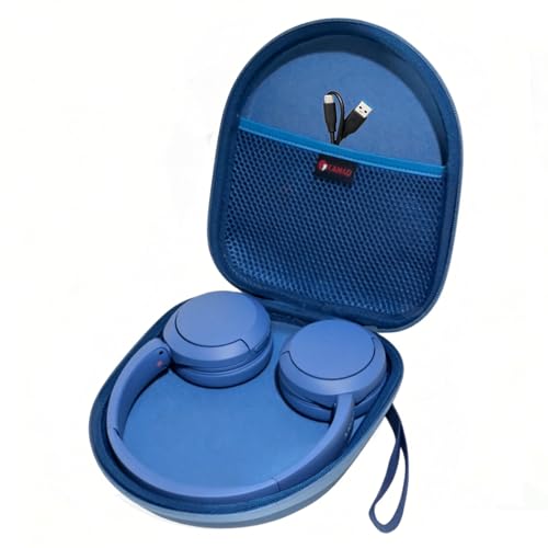 XANAD Funda para Sony WH-CH520 Auriculares Bluetooth Inalámbricos, Bolsa Protectora Compacta para Viajes, Trabajo y Uso Diario (Azul Marino)